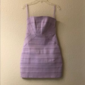 Lilac strapless scalloped bodycon